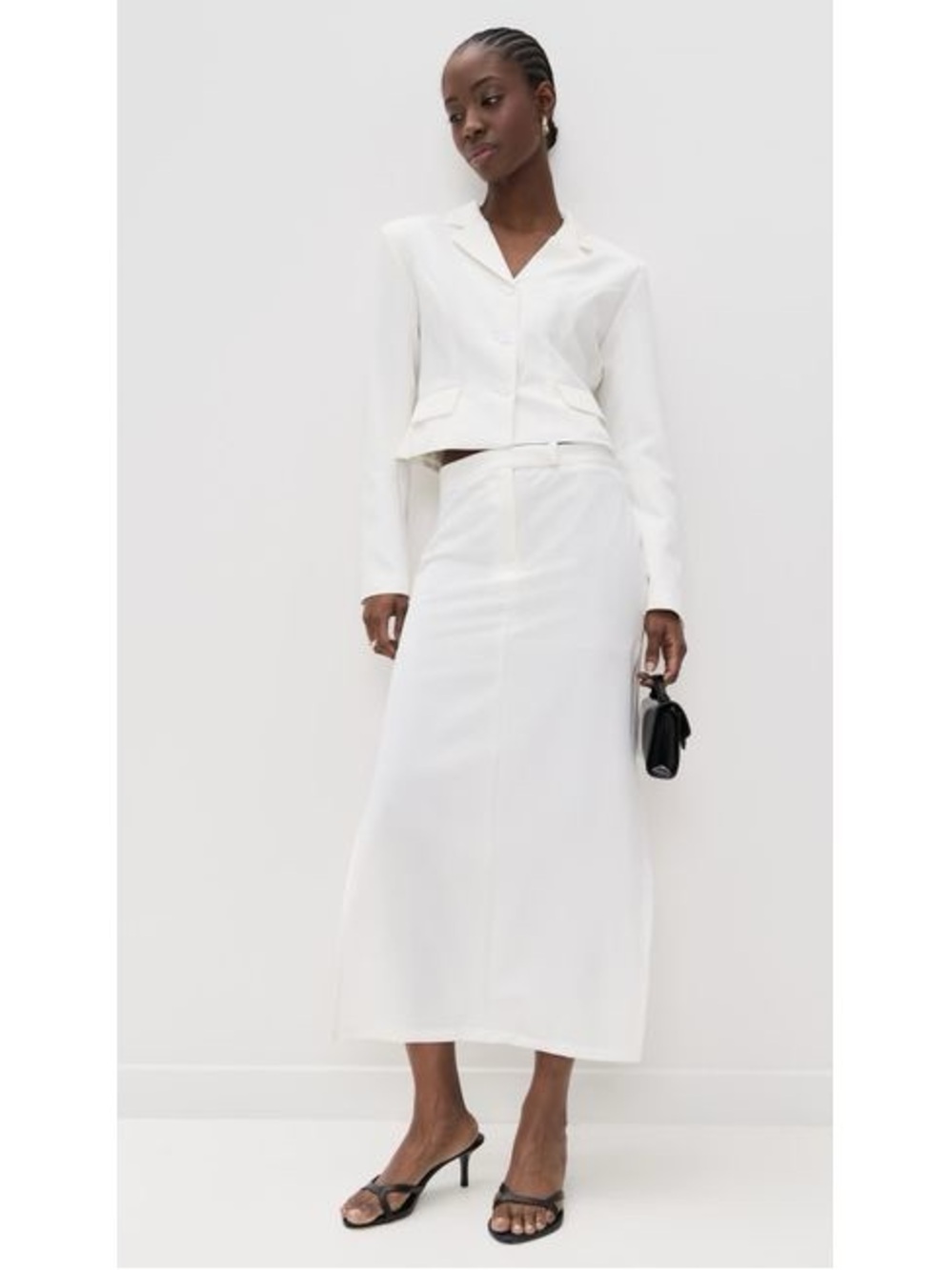 Lioness Lune White Midi Skirt with Side slit
